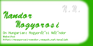 nandor mogyorosi business card